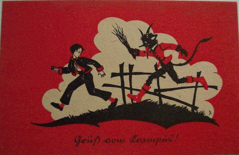 krampus insegue bambino