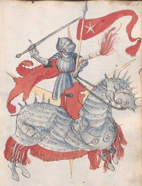 cavaliere con bardatura pesante